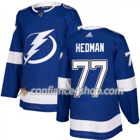 Adidas Maillot de Hockey Tampa Bay Lightning Victor Hedman 77 2017-2018 Blau Authentic - Homme